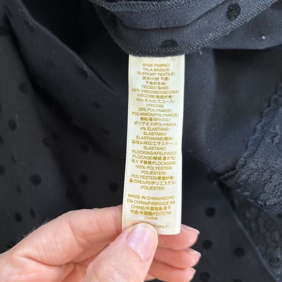 Kate Spade Polka Swiss Dot Dress 3/4 Sleeve Black Shift Womens Size Small - Picture 3 of 6